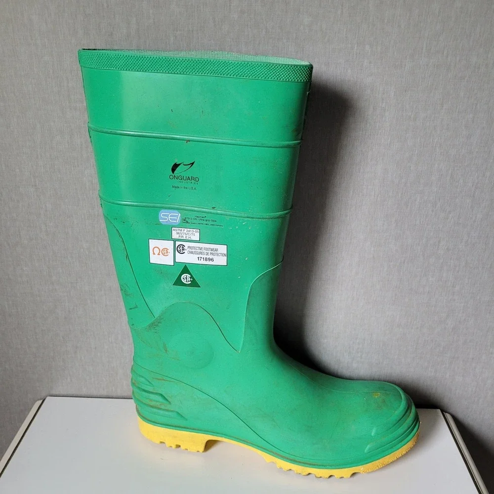 Onguard Hazmax Green Rubber Safety Boots - Steel Toe & Shank (Size 13)